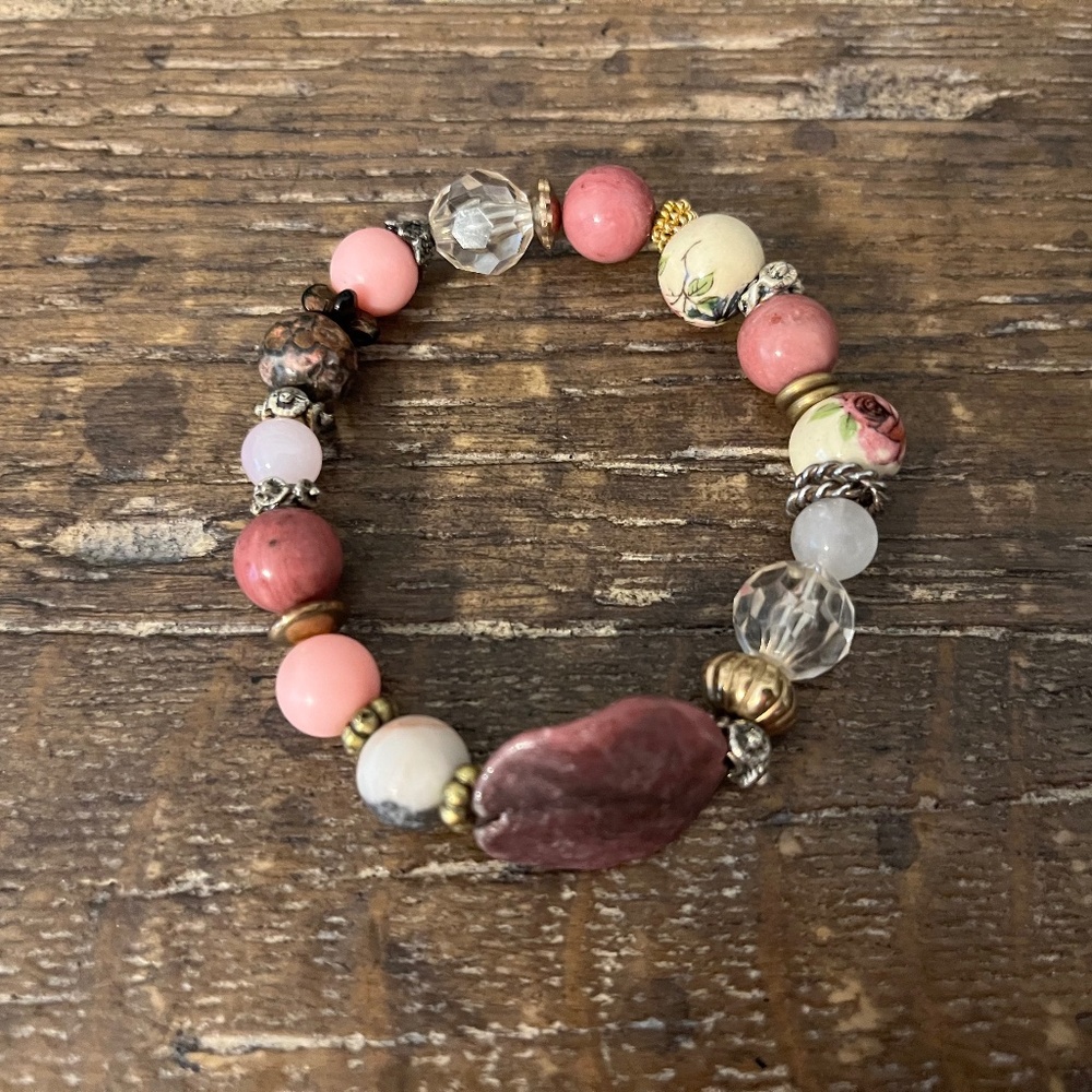 Alquimia Multicolor Bohemian purple/pink gemstones bracelet